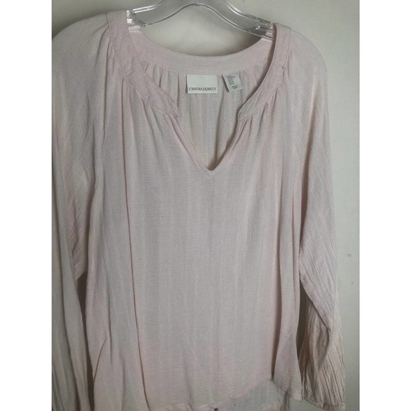 Cynthia Rowley long sleeve top, size XL, in beige. - Picture 1 of 4